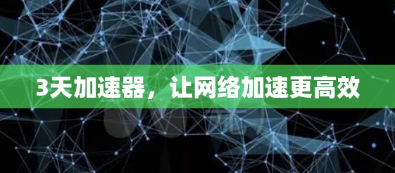 3天加速器,让网络加速更高效 3天加速器,让网络加速更高效